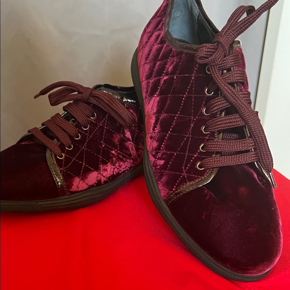Aquatalia Velvet Maroon Women's Sneakers
